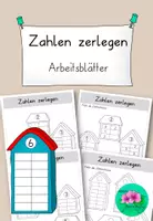 Vorschau - Arbeitsblätter - Zahlen zerlegen mit Zahlenhäuser- Arbeitsblätter - Deckblatt