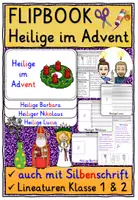 Vorschau - Arbeitsblätter - Heilige im Advent Klasse 1-2 FLIPBOOK differenziert - Deckblatt
