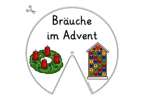 Vorschau - Mal- und Bastelvorlagen - Bräuche im Advent Klasse 1-2 Drehscheibe basteln - Seite 2