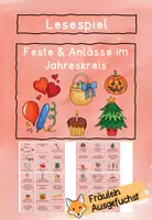 Vorschau - Spiele - Lesespiel "Feste und Anlässe im Jahreskreis" - Deckblatt