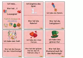 Vorschau - Spiele - Lesespiel "Feste und Anlässe im Jahreskreis" - Seite 1