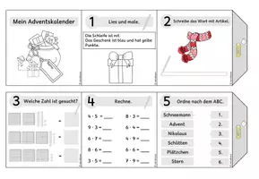 Vorschau - Arbeitsblätter - Adventskalender - Leporello (Klasse 3) - Seite 2