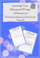 Vorschau - Arbeitsblätter - Materialpaket Fragen zu einem Text erstellen/beantworten - Lesestrategie Tresor (Thema Deutschland und Europa & Getreide)) - Seite 1