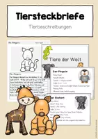 Vorschau - Arbeitsblätter - Tiersteckbriefe - Steckbriefe für Tierbeschreibungen - Deckblatt