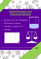 Vorschau - Arbeitsblätter - Umrechnungen von Volumeneinheiten | Mathematik | 26 Spalten - Deckblatt