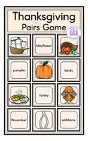 anteprima - Giochi - Thanksgiving A-Z - Pairs Game - Pagina di copertina