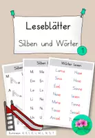 Vorschau - Arbeitsblätter - Erstlesen Leseblätter- Silben und Wörter - Deckblatt