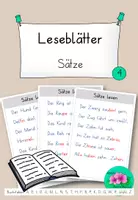 Vorschau - Arbeitsblätter - Erstlesen Leseblätter - Sätze Teil 4 - Deckblatt