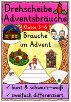 Vorschau - Mal- und Bastelvorlagen - Adventsbräuche Kl. 3-6 differenzierte Drehscheibe basteln - Deckblatt