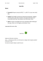 Vorschau - Test - Englischklausur, Einführungsphase, 13 Reasons Why, Charakterisierung Tony - Seite 1