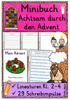 Vorschau - Mal- und Bastelvorlagen - Achtsamkeit im Advent - Schreibimpulse achtsame Adventszeit - Deckblatt