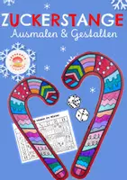Vorschau - Mal- und Bastelvorlagen - Winter/Weihnachten Kunst Zuckerstangen | Ausmalen | Gestalten | Würfeln & Malen - Deckblatt
