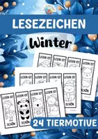 Vorschau - Mal- und Bastelvorlagen - Lesezeichen zum Ausmalen - Winter - Deckblatt