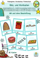 Vorschau - Stationenlernen - Wortschatz Weihnachtswichtel Bildkarten Wortkarten Wichteltür Sprachförderung Kinder - Deckblatt