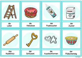 Vorschau - Stationenlernen - Wortschatz Weihnachtswichtel Bildkarten Wortkarten Wichteltür Sprachförderung Kinder - Seite 2