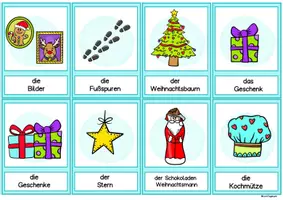 Vorschau - Stationenlernen - Wortschatz Weihnachtswichtel Bildkarten Wortkarten Wichteltür Sprachförderung Kinder - Seite 3