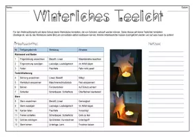 Vorschau - Arbeitsblätter - Winterliches Teelicht - Werkstück - Holz - Seite 1