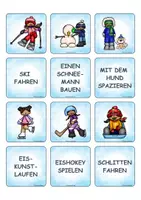 Vorschau - Stationenlernen - 🎿 Winter Merkspiel Wortschatz DaZ DaF Winteraktivitäten - Seite 1