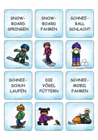 Vorschau - Stationenlernen - 🎿 Winter Merkspiel Wortschatz DaZ DaF Winteraktivitäten - Seite 3