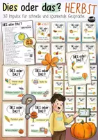 Vorschau - Aufgabenkarten - Dies oder das? - Herbst - 30 Karten für Gespräche - Deckblatt