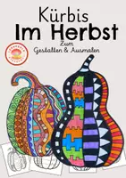 Vorschau - Mal- und Bastelvorlagen - Kunst im Herbst: Muster Kürbis - Deckblatt