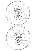Vorschau - Mal- und Bastelvorlagen - Bastelvorlage | Schneekugeln Familie Schneemann - Seite 1