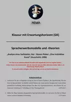 Vorschau - Unterrichtsreihen - Spracherwerbstheorie: Klausur Pinker: Der Sprachinstinkt - Deckblatt