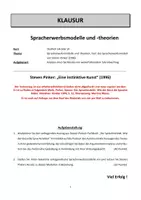 Vorschau - Unterrichtsreihen - Spracherwerbstheorie: Klausur Pinker: Der Sprachinstinkt - Seite 2