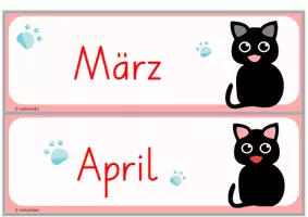 Vorschau - Präsentationen/Tafelbilder - Tagestransparenz Monate & Jahr "Katze" | Katzenklasse - Seite 2