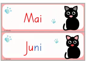 Vorschau - Präsentationen/Tafelbilder - Tagestransparenz Monate & Jahr "Katze" | Katzenklasse - Seite 3
