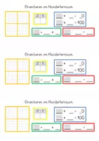Vorschau - Arbeitsblätter - Orientierung Hunderterraum - Karte zum täglichen Üben am Hunderterfeld - Seite 1