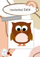 Vorschau - Mal- und Bastelvorlagen - Fensterbild: Eule | Transparentpapier - Deckblatt