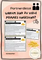 Vorschau - Aufgabenkarten - Partnerdiktat: Warum sind zu viele Pommes ungesund? - Deckblatt