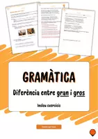 Aperçu - Feuilles d'exercices - «Gran» vs. «Gros» : Comprendre la différence des adjectifs en catalan - Page de couverture