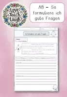 Vorschau - Arbeitsblätter - Gute Fragen formulieren (offene und geschlossene Fragen) - Deckblatt