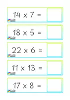 Vista previa - Tarjetas / Manipulativos - Juego de asociacion de multiplicaciones (II) - página 2