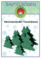 Vorschau - Mal- und Bastelvorlagen - Bastelbogen: Adventskalender - Tannenbäume - Deckblatt