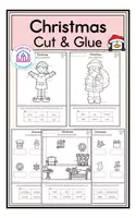 Vorschau - Arbeitsblätter - Christmas - Cut & Glue - Grundschule - Deckblatt