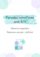 Vista previa - Refuerzo / NEE / Materiales de apoyo - Ortografia b/v. Paraules homòfones (català) - Portada