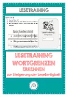 Vorschau - Arbeitsblätter - Lesetraining zur Steigerung der Lesefertigkeit. Wortgrenzen - Deckblatt