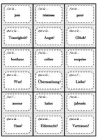 Vorschau - Spiele - "Ich habe - Wer hat?" (Französisch-Vokabelspiel): Sentiments et émotions - Deckblatt
