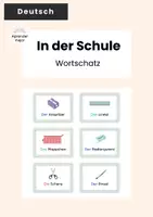 Vista previa - Tarjetas / Manipulativos - Tarjetas vocabulario: In der Schule (Alemán / Deutsch) - Portada