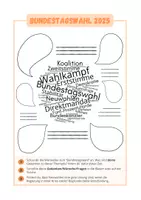 Vorschau - Arbeitsblätter - Wortwolke: Bundestagswahl 2025 (kostenloses Arbeitsblatt zum Einstieg) #demokratiestärken - Deckblatt