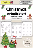 Vorschau - Arbeitsblätter - Christmas Weihnachten Arbeitsblatt Wortschatz differenziert - Englisch - Deckblatt