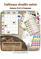Aperçu - Apprentissages en autonomie - Tableaux double entrée - Animaux Forêt et Campagne - Page de couverture