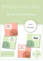 Vorschau - Fördermaterial/Inklusion - Arbeitsverhalten - Wendekarten zur Rückmeldung - Deckblatt