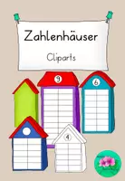 Vorschau - selbst erstellte Cliparts/Grafiken - Liebevolle Cliparts - Zahlen zerlegen - Zahlenhäuser - Deckblatt