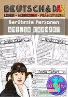 Vorschau - Arbeitsblätter - Personen Beschreiben: Lesen Schreiben Präsentieren Amelia Earhart - Deckblatt