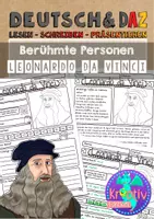 Vorschau - Arbeitsblätter - Berühmte Personen: Leonardo da Vinci - Deckblatt
