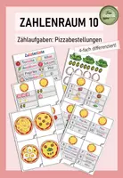 Vorschau - Fördermaterial/Inklusion - Zählaufgaben im Zahlenraum 10 - Mathepizza - Deckblatt